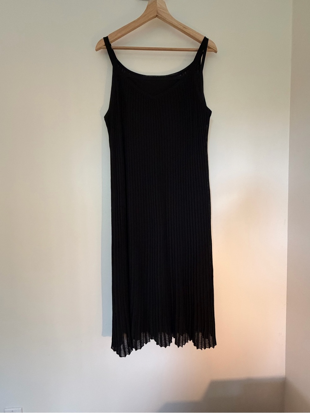 Eileen Fisher Black Sleeveless Ribbed Midi Dress — Size Medium